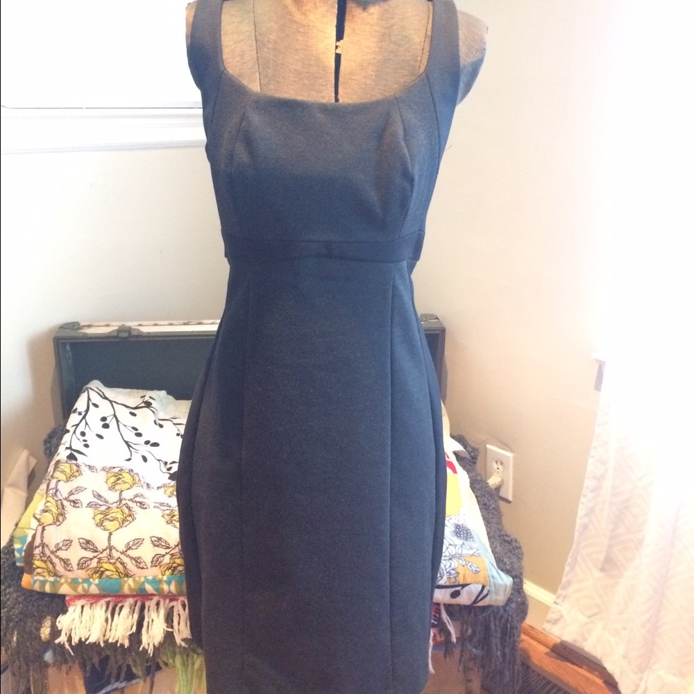 Black & charcoal fitted dress
