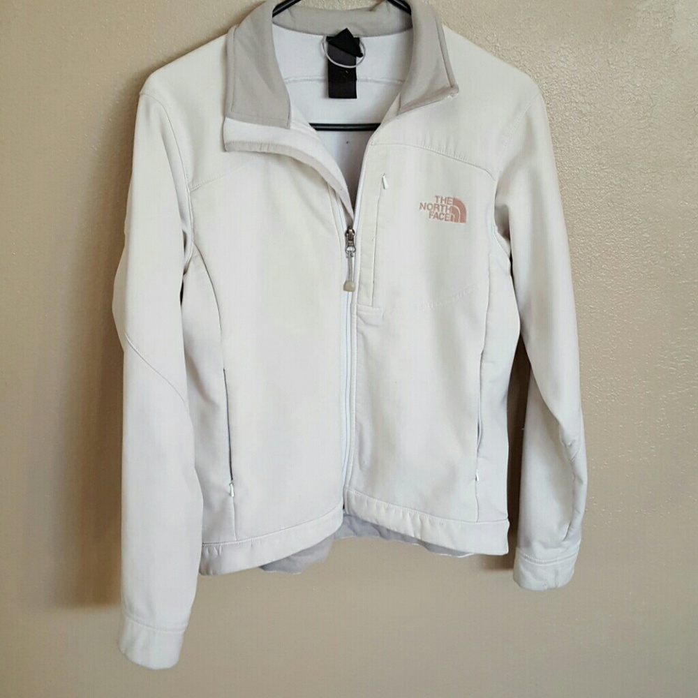 White/offwhite North face jacket