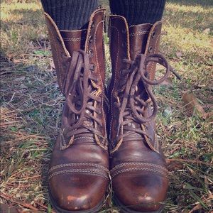Steve Madden Leather Combat Boots