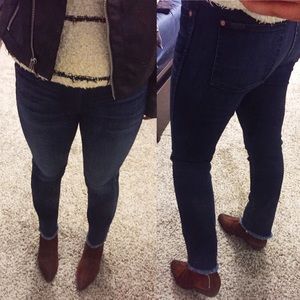 7 For All Mankind Ankle Straight Undone Hem Jean