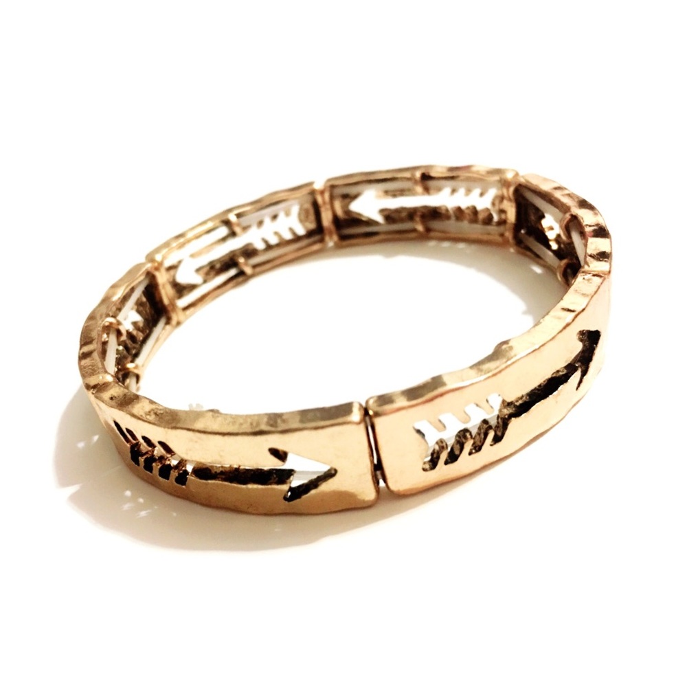 Stretch Gold Arrow Bracelet