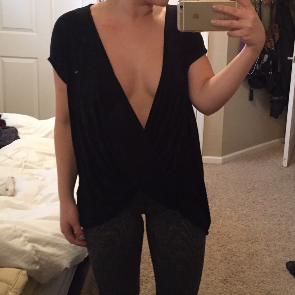 Black surplice top from Nordstrom