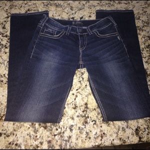 Silver "Suki"  slim midrise  boot cut jeans 27/35