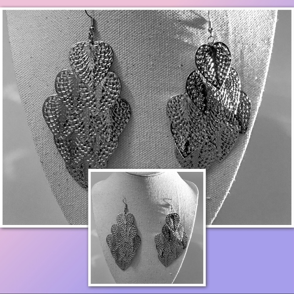 4 for $20 HEART Form Layer Statement Earrings