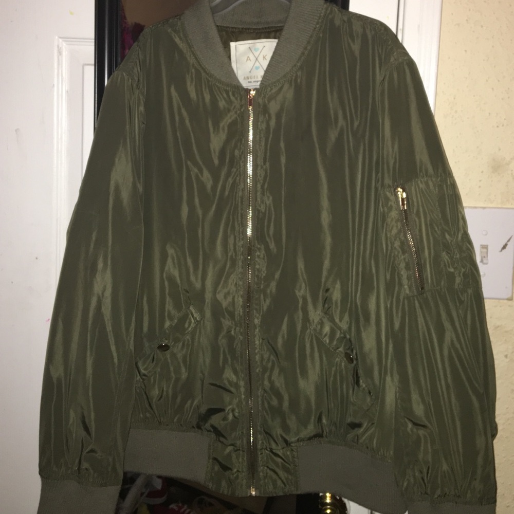 Olive green bomber jacket