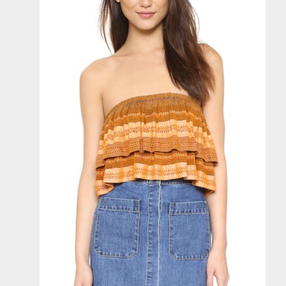 FIRM🚨NEW FREE PEOPLE Medium Crop Tube Top Orange