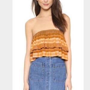FIRM🚨NEW FREE PEOPLE Medium Crop Tube Top Orange