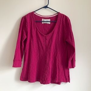 ⬇️ Anthropologie pink scoop neck top