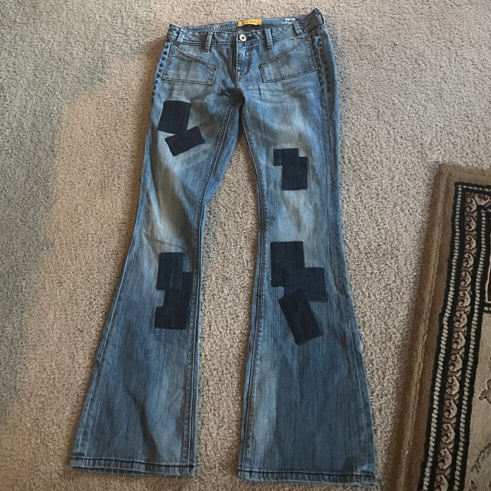 MEK Denim Boho Keros Patchwork Skinny Flare 27/34