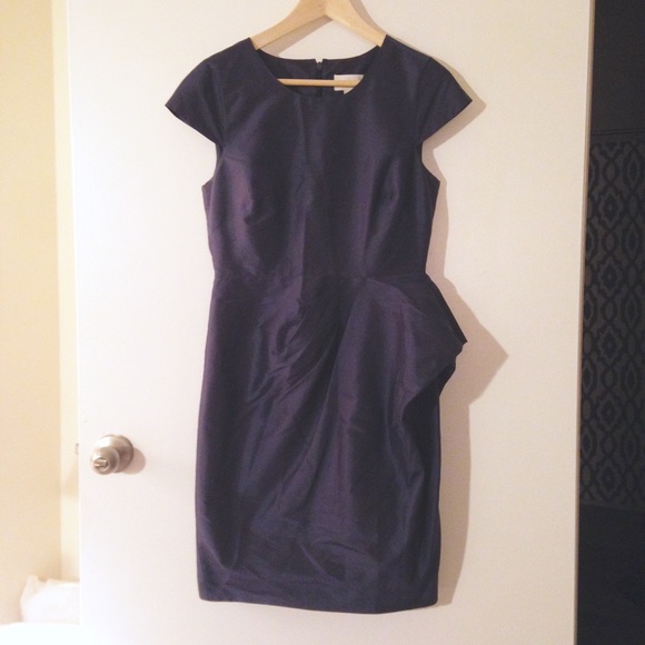 J. Crew Carson Dress in Navy Silk Dupioni - Picture 2 of 2