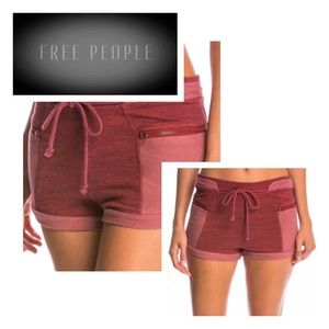 Free People Red Cheeky Yoga Shorts