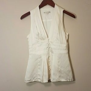 Nanette Lepore Cream Sleeveless Blouse