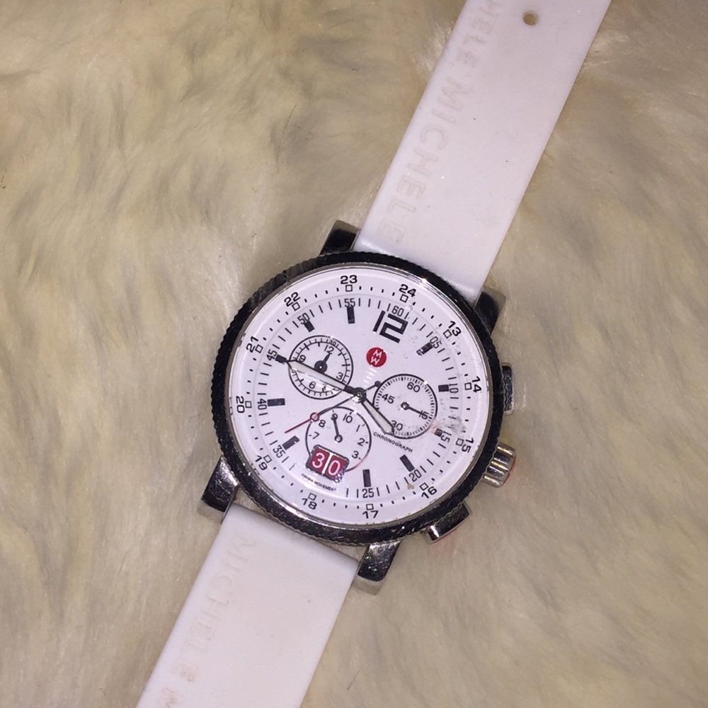 Authentic White Michele Watch