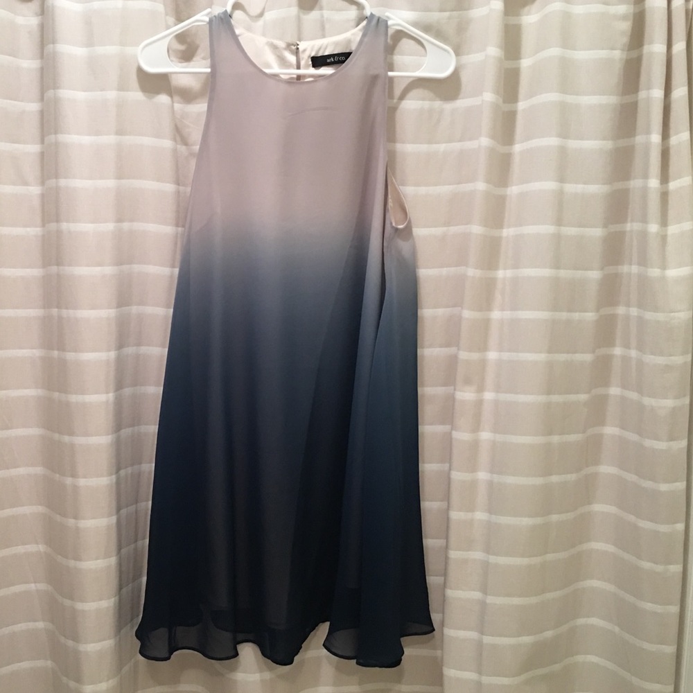 Gray-Navy Ombré Shift Dress