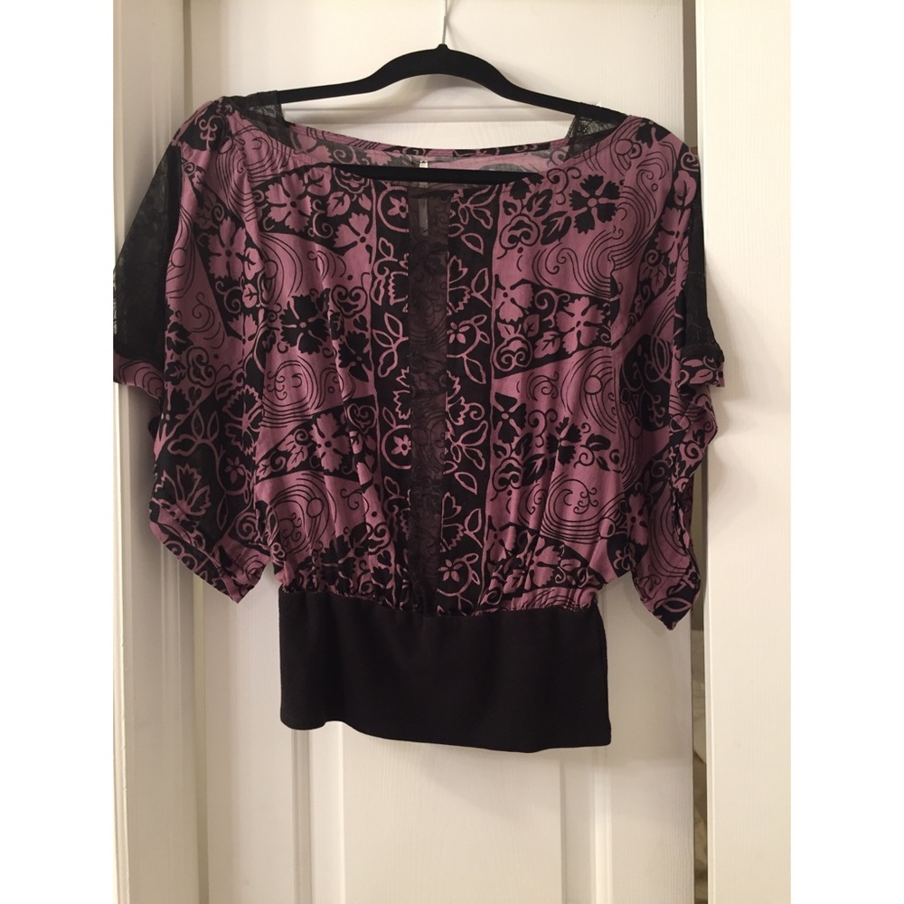 Free People dolman top with sheer panel