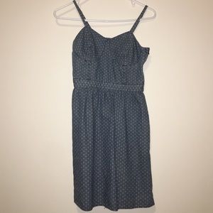 Polka dotted jean dress