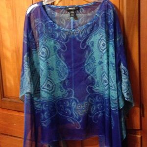 Style and Co. XL sheer over head poncho style