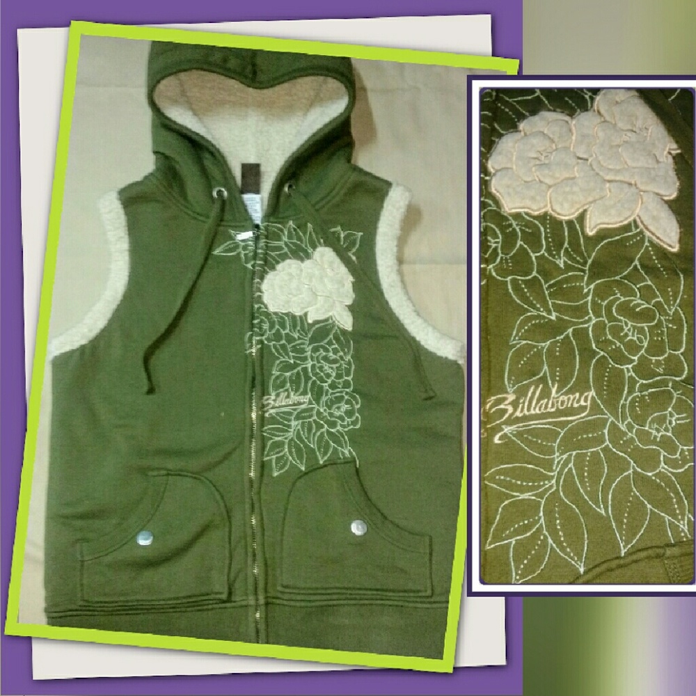 Lrg Billabong Fleece Lined Hooded Vest
