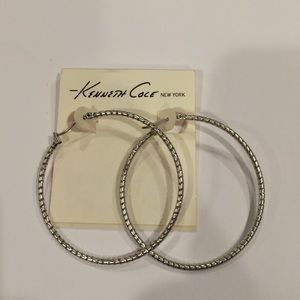 Kenneth Cole silver hoop earrings