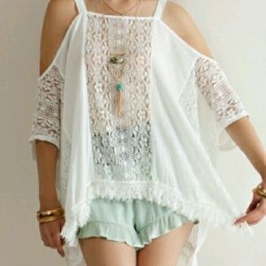 Lace boho style blouse/cover up NWOT