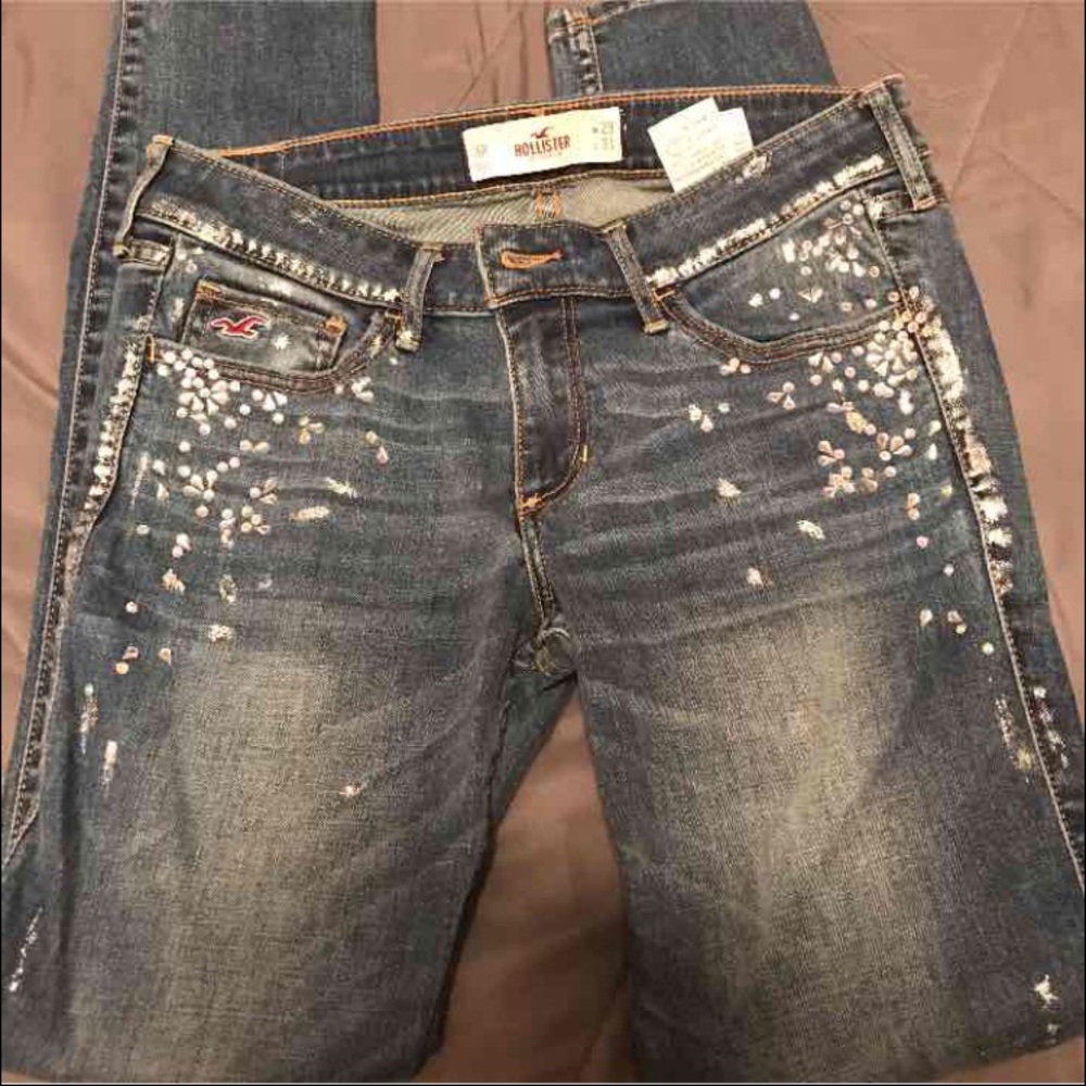 Rhinestone hollister jeans
