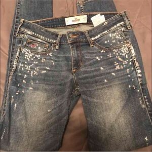 Rhinestone hollister jeans