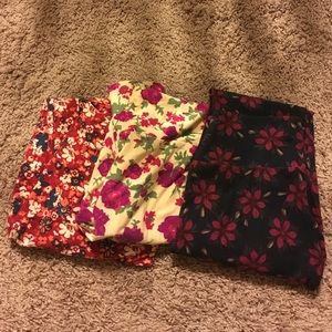 3 OS LulaRoe Floral Leggings