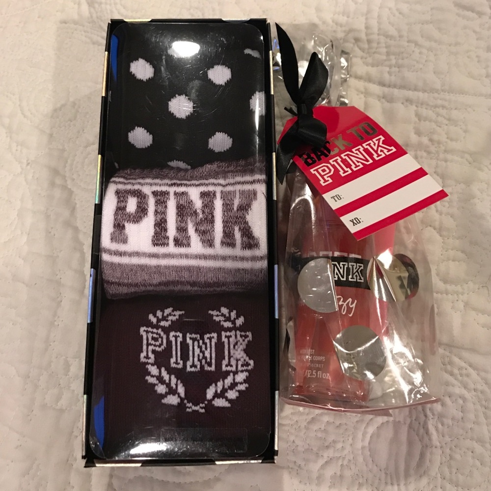 NWT PINK sock set & mini warm and cozy set