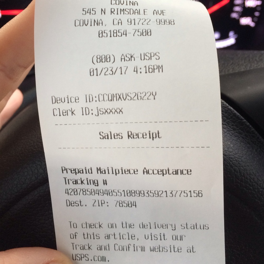 Proof of shipping for Christian Dior :)))