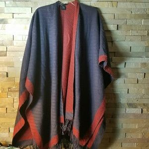 Orange and grey shawl / cape