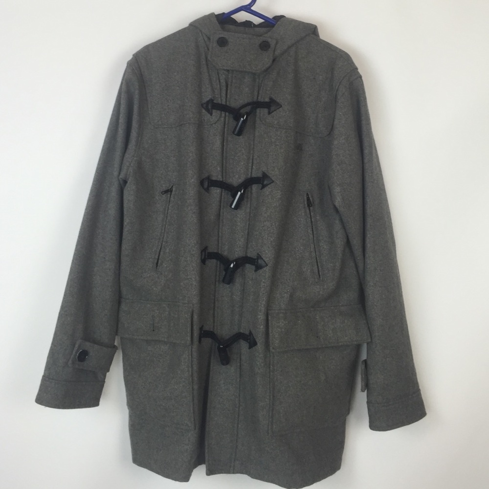 Men's Grey Toggle Peacoat