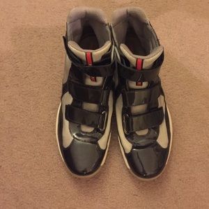 💥💥Authentic Prada High top Navy Patent$$ Final