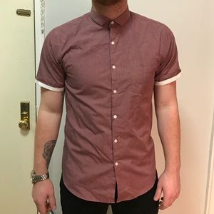 Topman, men's short sleeved button down. Size L.