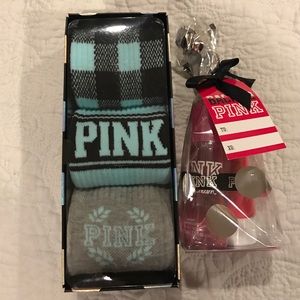 NWT PINK sock set and mini fresh and clean set