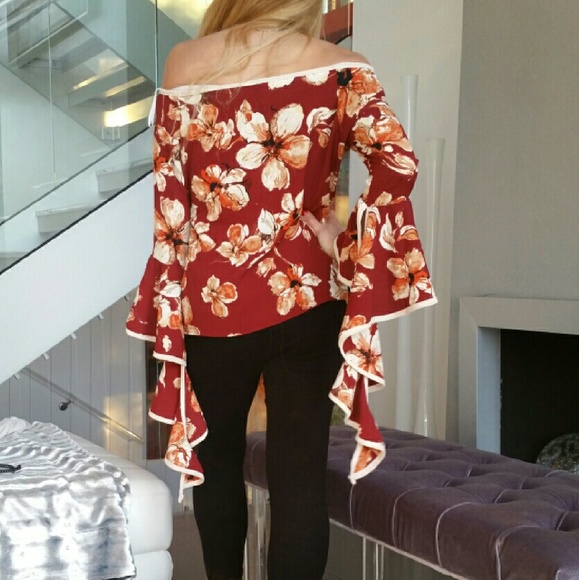 🔥LAST 1🔥Floral detail top off the shoulder - Picture 3 of 3