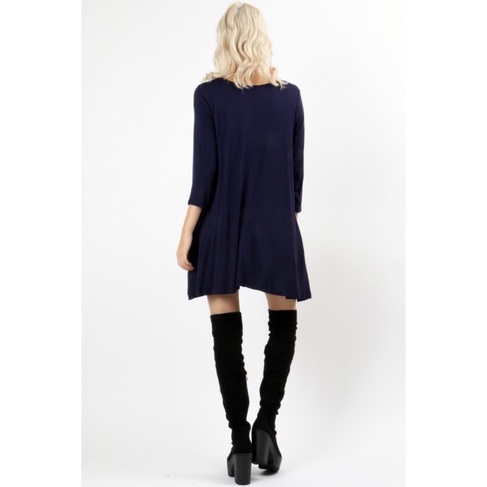 LAST ONE!! Black Swing Dress with Pockets - Picture 3 of 3
