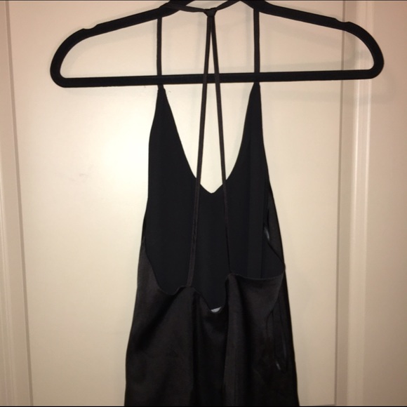 SOLD Black Satin Slip Dress - Picture 3 of 3