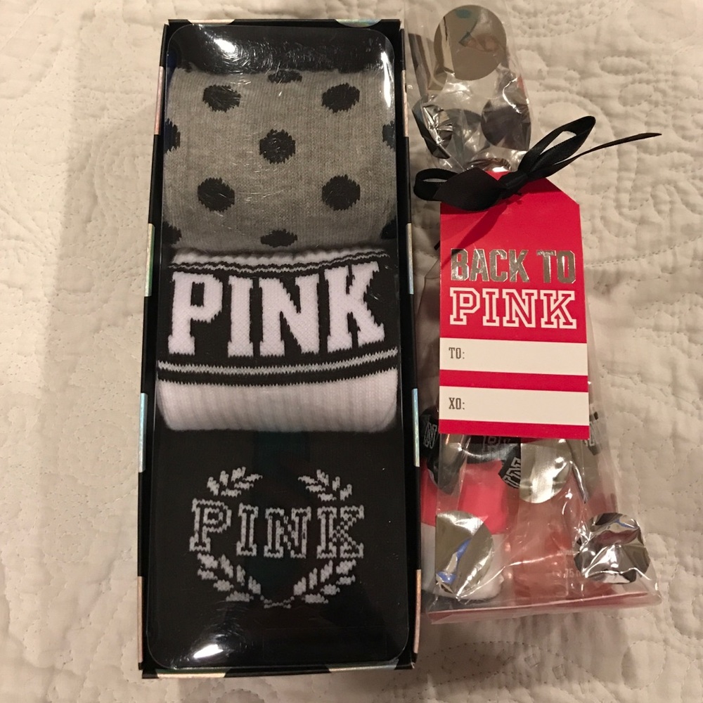 NWT PINK sock set and mini mist set