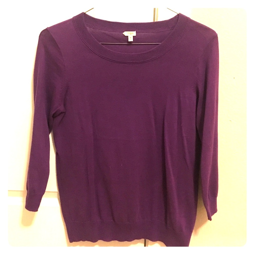 JCrew purple crew neck pullover