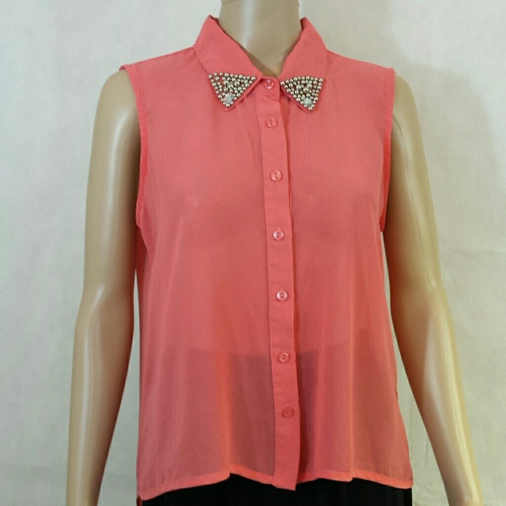 Fresh of LA Sleeveless Coral Blouse
