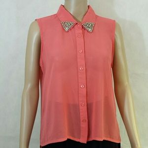 Fresh of LA Sleeveless Coral Blouse