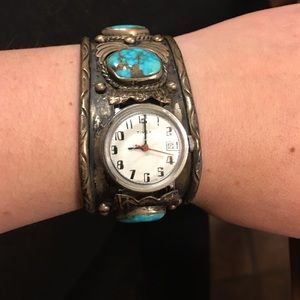 🚫SOLD🚫 Turquoise cuff with watch