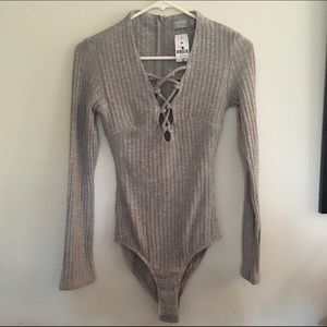 NWT LF Rumor Boutique Lace Up Bodysuit