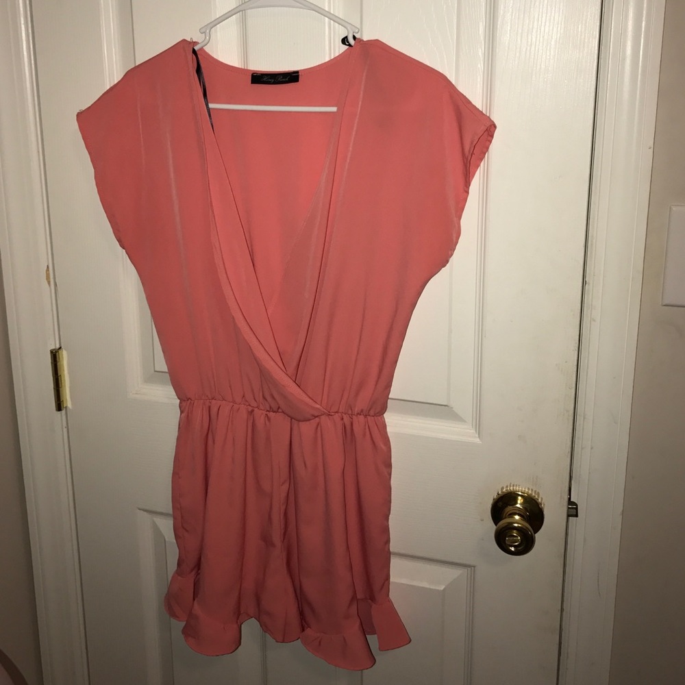 Coral Francesca's romper