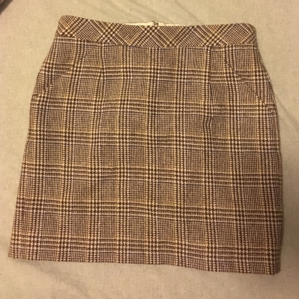 JCrew houndstooth pleated mini skirt