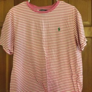 Pink and white short sleeve T-shirt size L