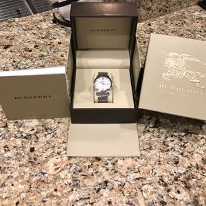 Men's silver Burberry watch