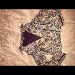 Floral Free People moto jacket