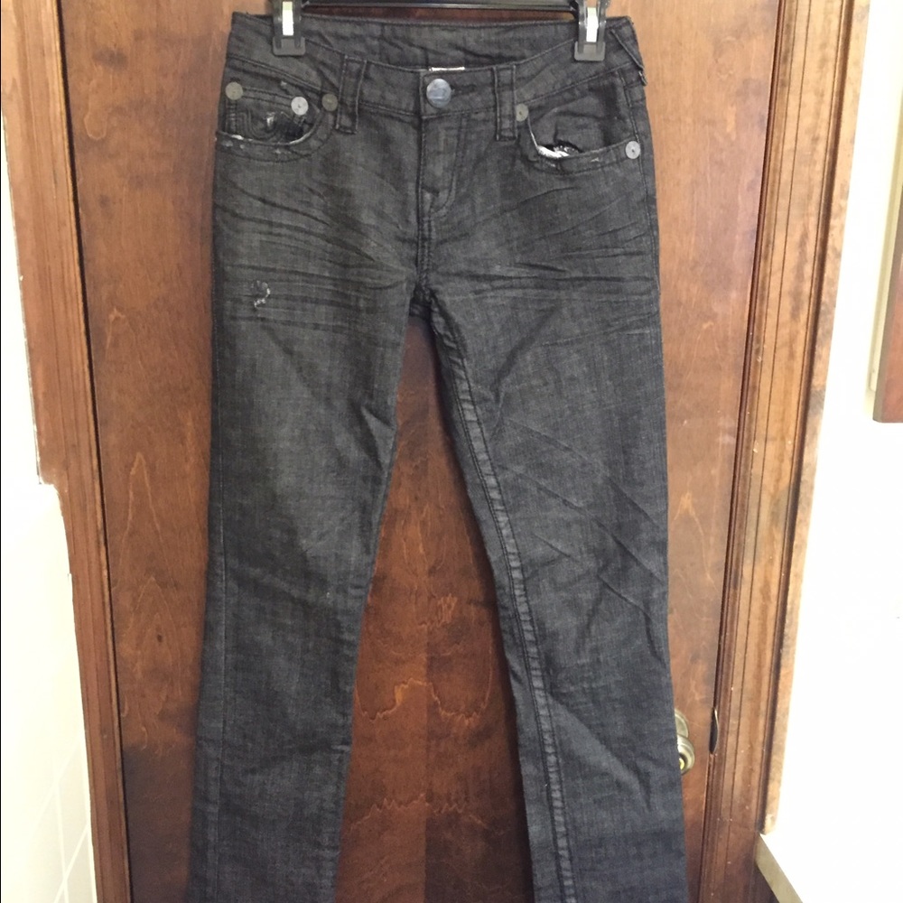 True Religion Womens Jeans Size 26, Leather Detail