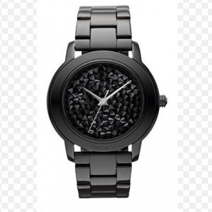 DKNY Black Crystal Glitz Crystal Dial Plated